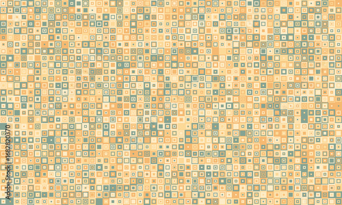 Abstract geometric pattern featuring a mosaic of tiny squares in muted beige and teal tones.  Ideal for backgrounds, website design, or textile prints.