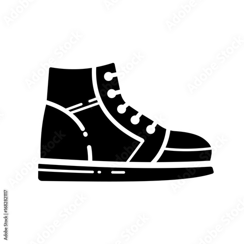 Sneaker, sport shoe, footwear vector icon
