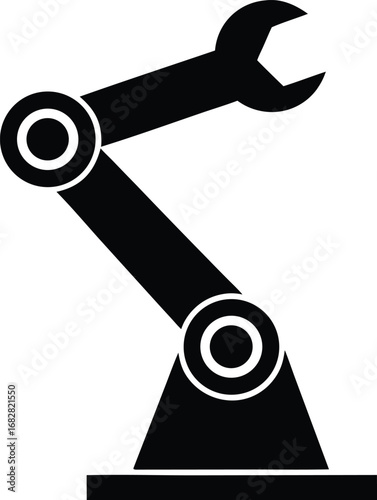 industrial robot silhouette icon