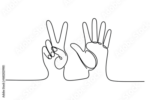 Continuous Line Drawing of a Peace Sign | Vector Illustration for Peace and Harmony.