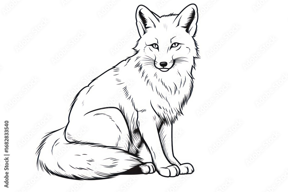 Obraz premium Fox sketch drawing animal.