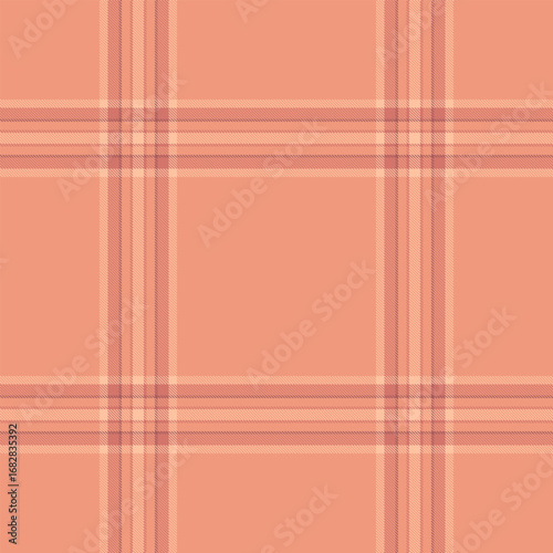 Seamless plaid pattern in warm peach tones. Versatile for backgrounds, textiles, fashion design, or web design. Elegant, classic texture with a modern feel.