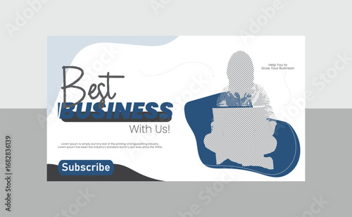 Business YouTube cover thumbnail banner design templates 