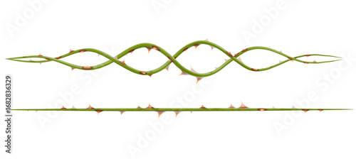 This digital art features a stylized thorn branch that combines a sense of natural flow with a dangerous edge. Ideal for modern concepts.