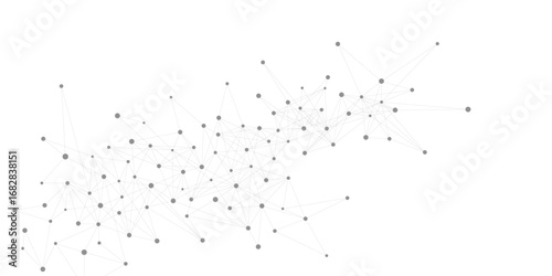 Abstract connecting dots and lines on white background. Neural network connection, science and technology concept design