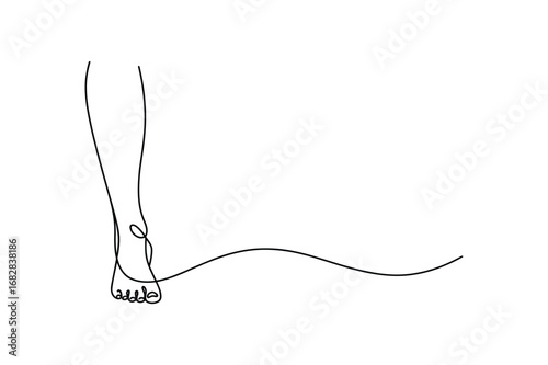 One Line Drawing of Footprint | Minimalist Editable Stroke Vector