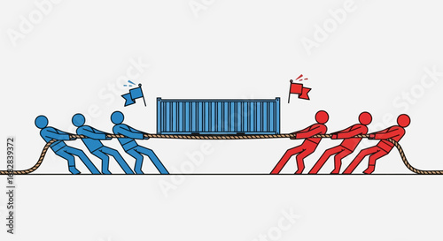 Tug of War with Shipping Container