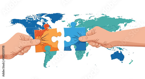 Global Partnership Puzzle Connection.