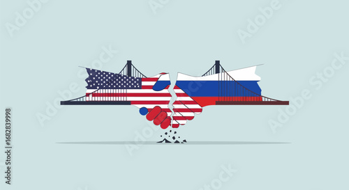 US Russia Conflict Handshake.