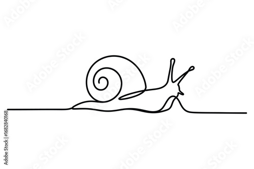 Minimalist Line Art of Snail Shell | One Line Slow Movement Illustration
