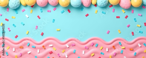 Festive Pastel Ice Cream and Candy Celebration Banner