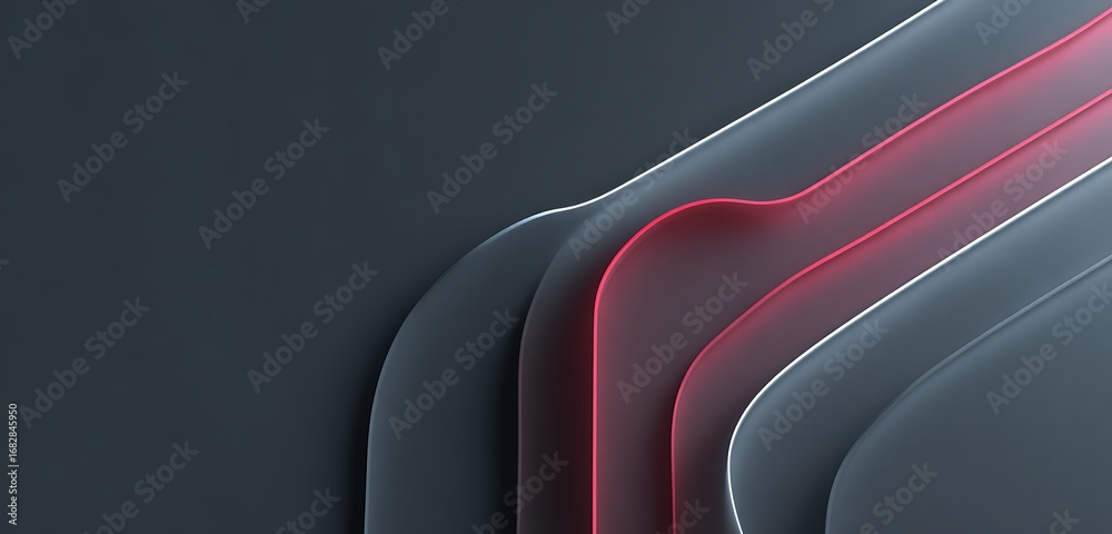 Curved abstract lines forming seamless geometric loop on matte dark background