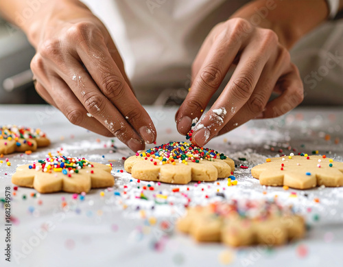 close up making cookies