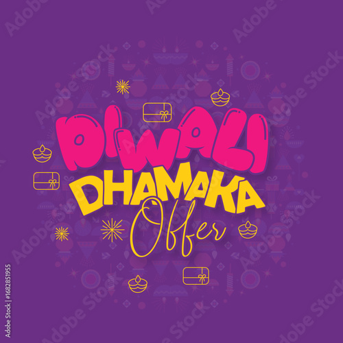 Foto Diwali Celebration Poster with Oil Lamps and oil lamps representing traditional