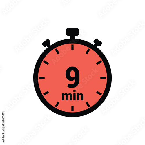 min 9 time icon vector design illustration background