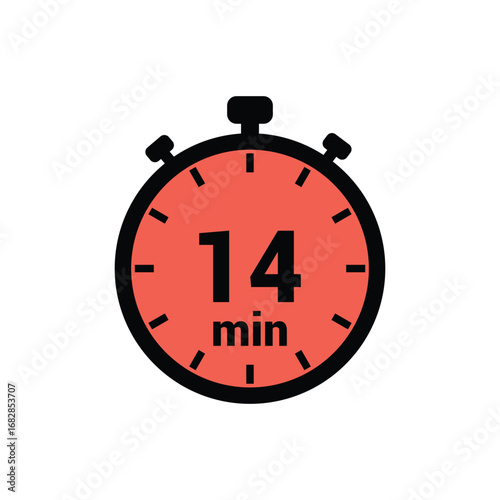 min 14 time icon vector design illustration background