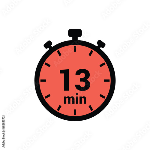 min 13 time icon vector design illustration background