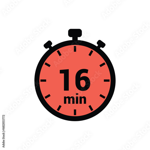min 16 time icon vector design illustration background