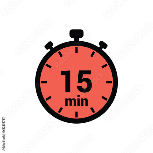 min 15 time icon vector design illustration background