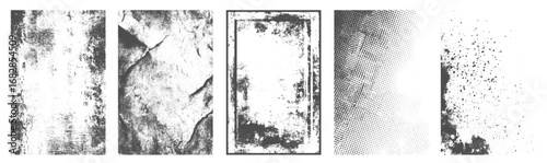 Grunge Black and White Urban Vector set Texture Frames Abstract Scratch Black and White Distressed Texture Dust Overlay Noise Random Gritty Scattered Particle Backdrop vector design whit background.