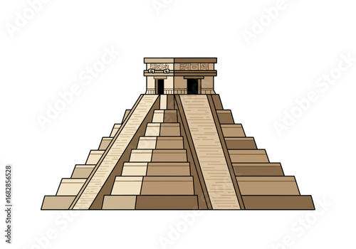 Maya pyramid with temple at the top