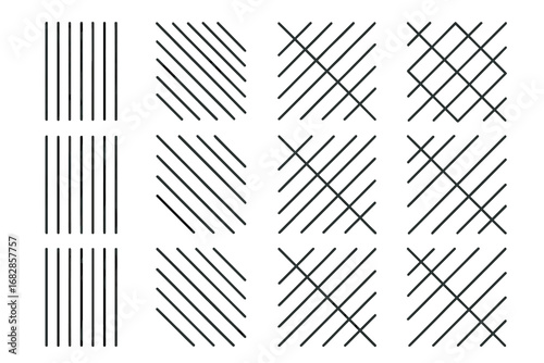 Abstract geometric pattern with vertical, diagonal, and crossed lines
