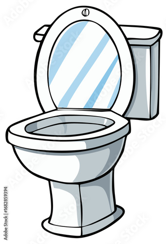 Cartoon of a toilet in a modern bathroom design