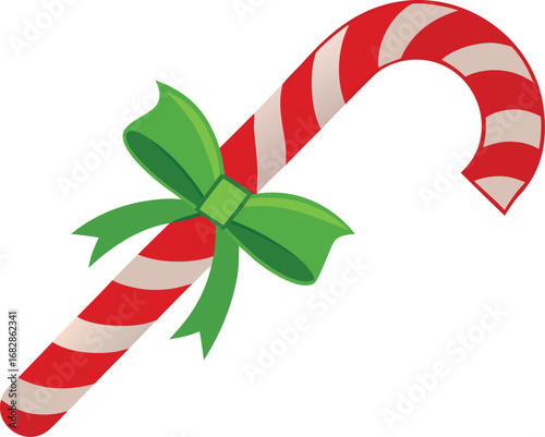 Candy cane striped in Christmas colors vector isolated on a transparent background.
