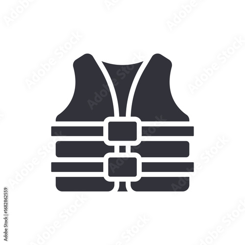 Life Jacket Graphic Icon For Water Safety With Neutral Color Scheme