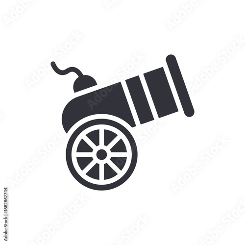 Antique Cannon Depiction Emphasizing Historical Warfare Iconography And Military Heritage