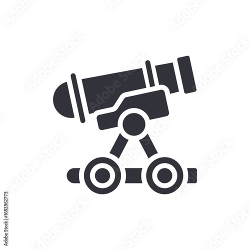 Antique Cannon Illustration Depicting Historical Warfare Technology With Detailed Design And