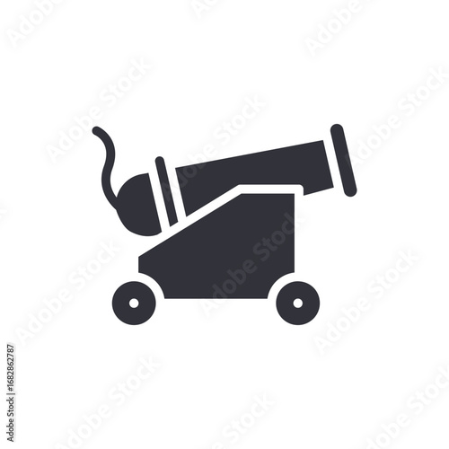 Stylized Cannon Illustration Displaying Historical Weaponry On A Transparent Backdrop