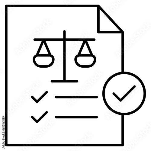 Legality Outline Icon Element For Design
