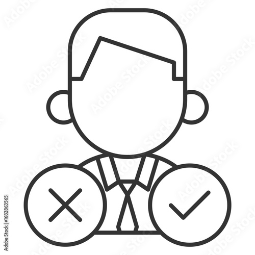 Decision Making Outline Icon Element For Design