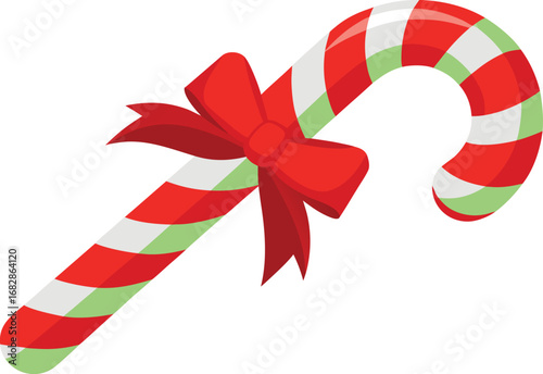 Candy cane striped in Christmas colors vector isolated on a transparent background.