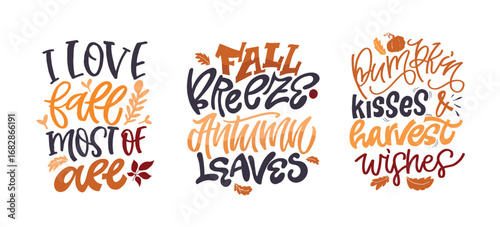 Trendy hand drawn doodle lettering quote about autumn fall pumpkin vibes. Lettering for t-shirt design, mug print, bag print, clothes fashion. 100% hand drawn vector image.