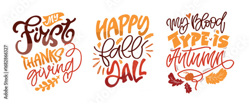 Trendy hand drawn doodle lettering quote about autumn fall pumpkin vibes. Lettering for t-shirt design, mug print, bag print, clothes fashion. 100% hand drawn vector image.