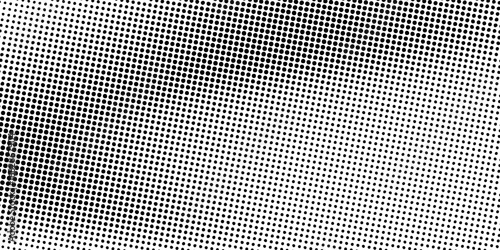 Dotted gradient halftone background. Horizontal seamless dotted pattern in pop art style. Abstract modern stylish texture. Fade gradient black and white half tone background.