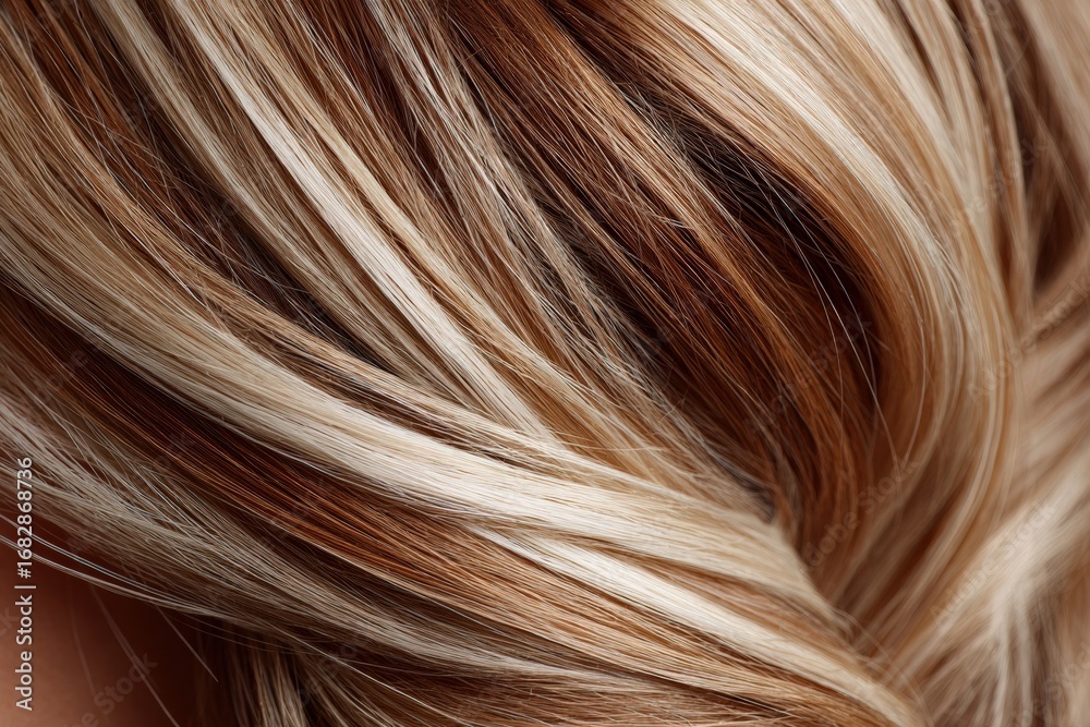 Fototapeta premium Close-up of highlighted blonde hair