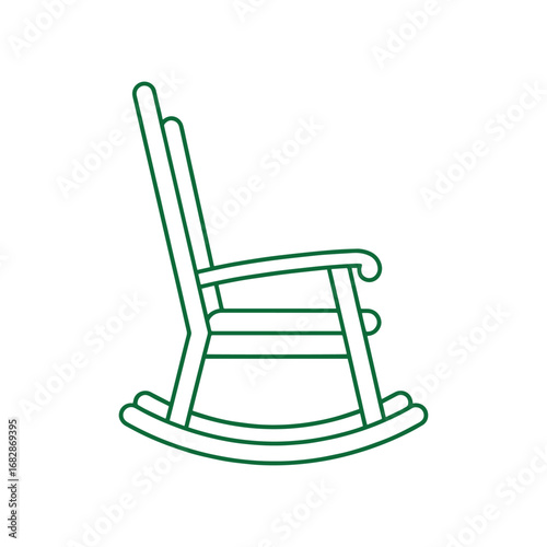 Rocking Chair Line Art A Symbol of Comfort and Relaxation.