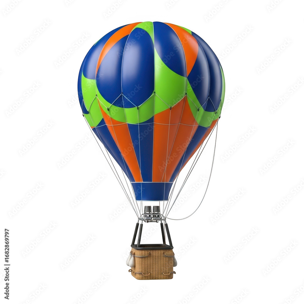 Fototapeta premium Colorful hot air balloon isolated on transparent background