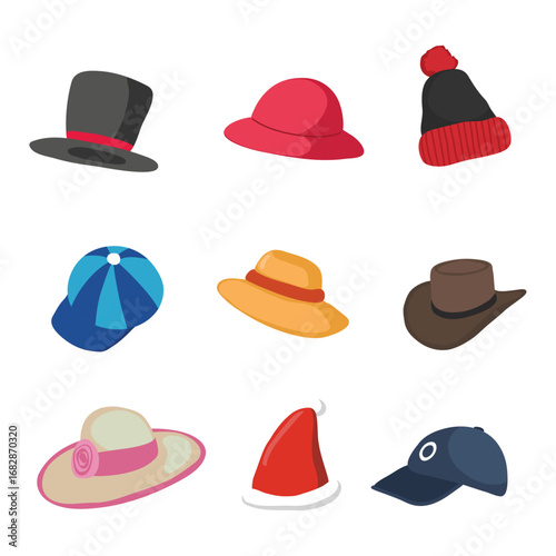 Coloured hats collection