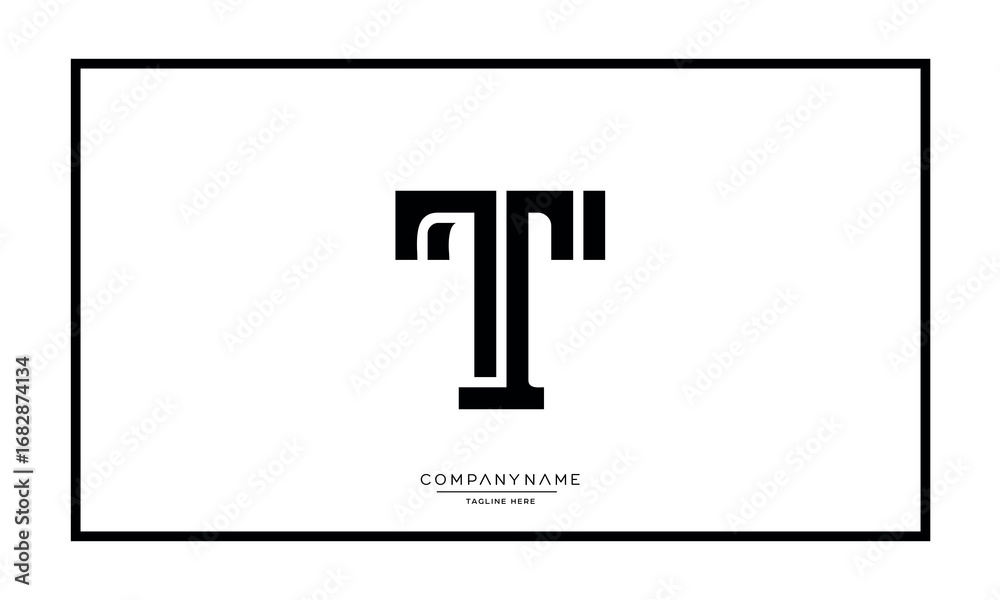 Fototapeta premium Alphabet letters T or TT logo monogram