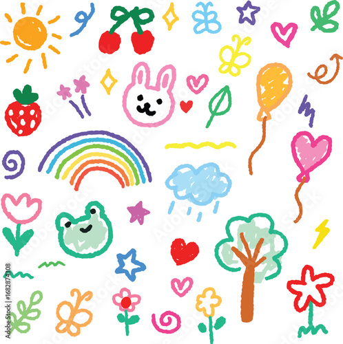 Doodle handdraw ector of childrens drawings 