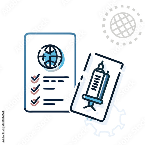International vaccine passport icon for COVID travel

