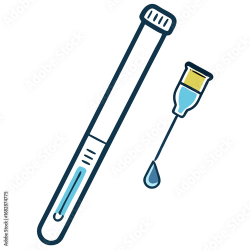 COVID-19 test icon with sample tube
