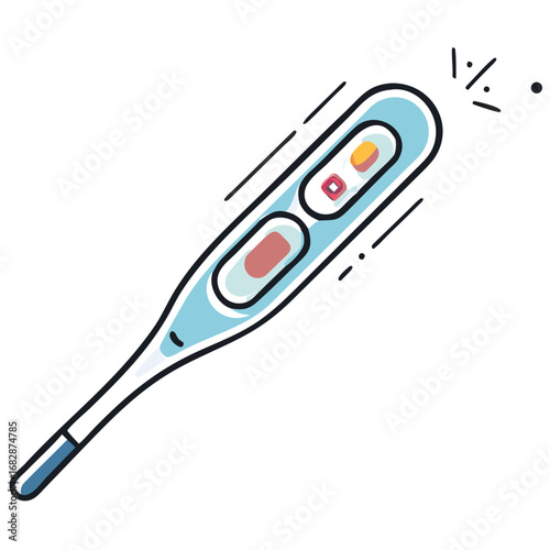 Digital thermometer icon for fever symptoms

