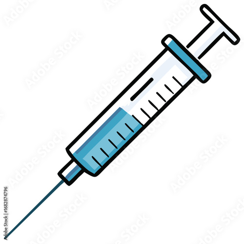 Syringe icon for vaccination and treatment
