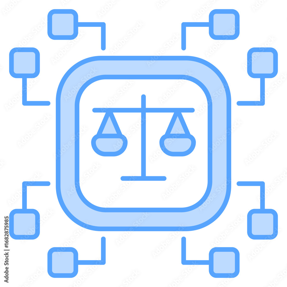 Fototapeta premium Ai Ethics Blue White Color Icon Element For Design