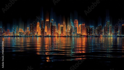 Wallpaper Mural Abstract cityscape at night Torontodigital.ca